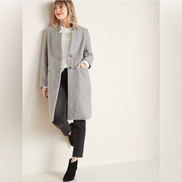 gray‎ long coat fully lined size light weight spring - Picture 1 of 13
